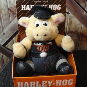 Harley Davidson HOG plush Overall Biker Hog~w/box~NOS~man cave must have